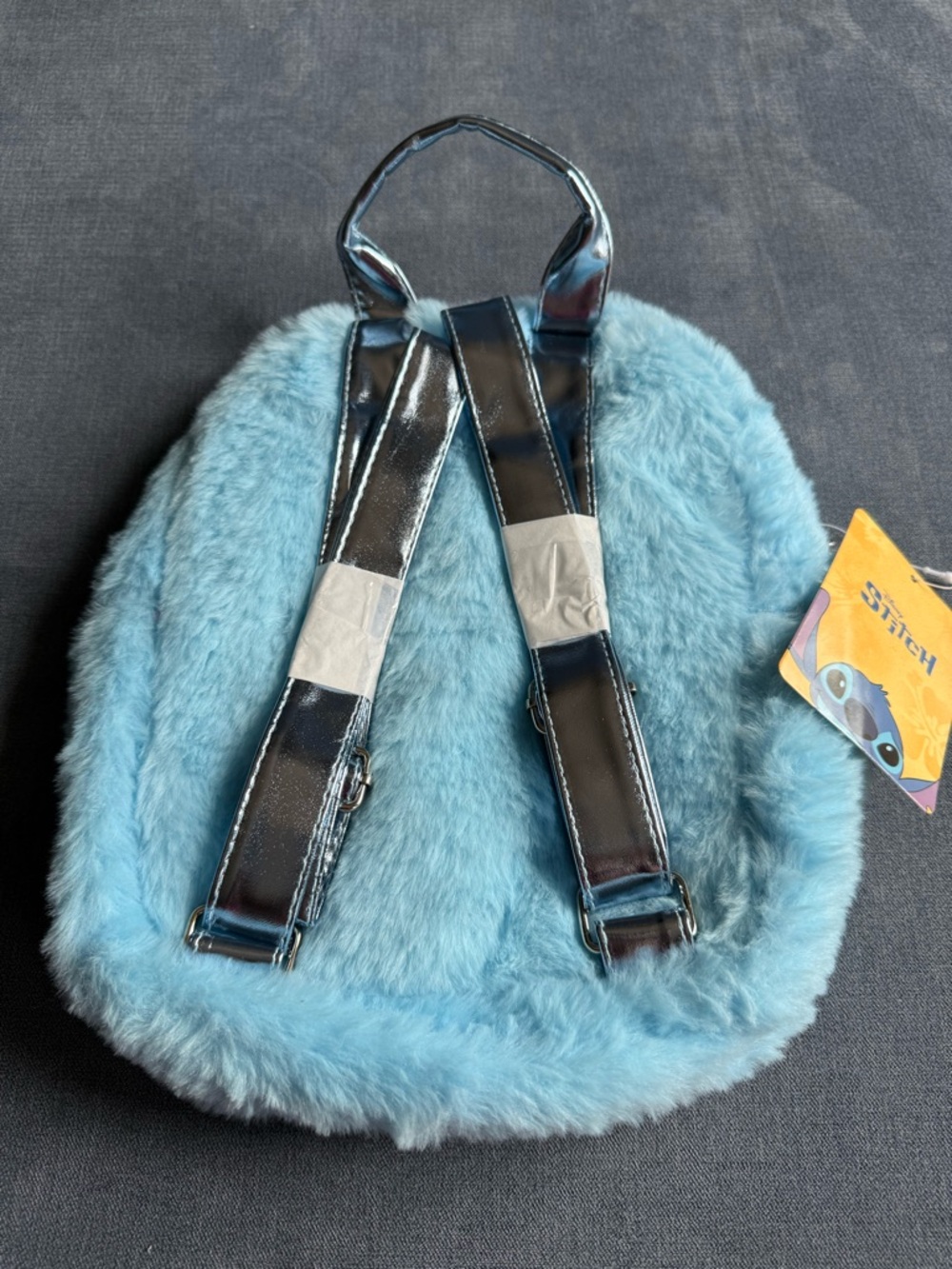 Lilo & Stitch Girls Faux Fur Mini Backpack Blue Character New Adjustable Pockets - Picture 4 of 8